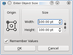 "Enter Object Size Dialog